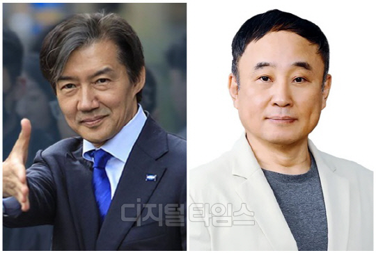 조국(왼쪽) 조국혁신당 대표와 개그맨 서승만씨. <디지털타임스 DB>